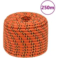 vidaXL Corde de bateau Orange 12 mm 250 m Polypropylène