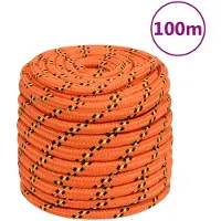 vidaXL Corde de bateau Orange 18 mm 100 m Polypropylène