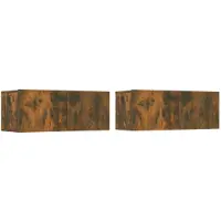 vidaXL Armoires TV 2 pcs. Chêne fumé 80x30x30 cm Matériau dérivé du bois