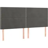 vidaXL Têtes de lit 4 pcs. Gris foncé 90x5x78/88 cm velours
