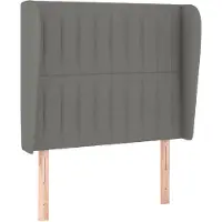 vidaXL Tête de lit avec oreilles gris foncé 93x23x118/128 cm Tissu