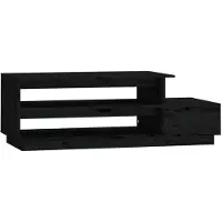 vidaXL Table basse noire 120x50x40,5 cm pin massif