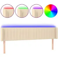 vidaXL Tête de lit LED Crème 203x16x78/88 cm Tissu