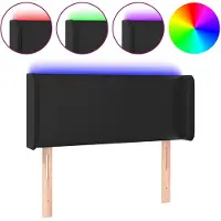 vidaXL Tête de lit LED noir 83x16x78/88 cm similicuir