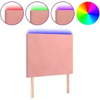 vidaXL Tête de lit LED rose 80x5x118/128 cm velours
