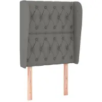 vidaXL Tête de lit avec oreilles Gris foncé 83x23x118/128 cm Tissu