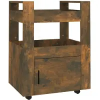 vidaXL Chariot de cuisine chêne fumé 60x45x80 cm bois composite