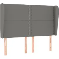 vidaXL Tête de lit avec oreilles gris foncé 147x23x118/128 cm Tissu