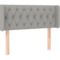 vidaXL Tête de lit avec oreilles gris clair 93x16x78/88 cm Tissu