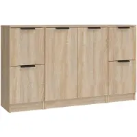 vidaXL Sideboards 3 pcs. chêne Sonoma bois composite