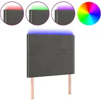 vidaXL Tête de lit LED gris foncé 90x5x118/128 cm velours