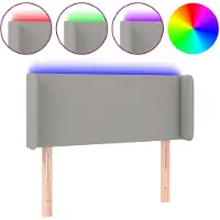 vidaXL Tête de lit LED gris clair 103x16x78/88 cm Tissu