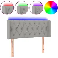 vidaXL Tête de lit LED gris clair 93x16x78/88 cm Tissu