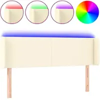 vidaXL Tête de lit LED Crème 147x16x78/88 cm Similicuir