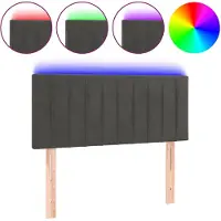 vidaXL Tête de lit LED gris foncé 90x5x78/88 cm velours