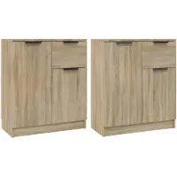 vidaXL Sideboards 2 pcs. chêne Sonoma 60x30x70 cm bois composite