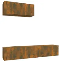 vidaXL Ensemble de meubles TV 3 pièces chêne fumé bois composite