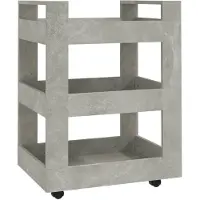 vidaXL Chariot de cuisine gris béton 60x45x80 cm Bois composite
