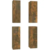 vidaXL Armoires TV 4 pcs. Chêne fumé 30,5x30x90 cm Matériau dérivé du bois