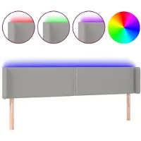vidaXL Tête de lit LED gris clair 183x16x78/88 cm Tissu