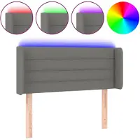 vidaXL Tête de lit LED gris foncé 103x16x78/88 cm Tissu