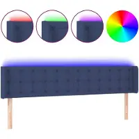 vidaXL Tête de lit LED bleue 183x16x78/88 cm Tissu