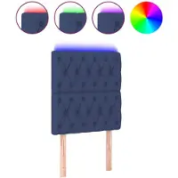 vidaXL Tête de lit LED bleue 80x7x118/128 cm Tissu