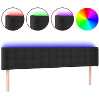 vidaXL Tête de lit LED noir 203x16x78/88 cm similicuir