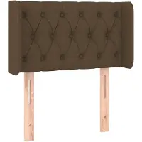vidaXL Tête de lit avec oreilles brun foncé 83x16x78/88 cm Tissu