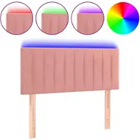 vidaXL LED Tête de lit rose 100x5x78/88 cm velours