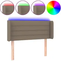vidaXL Tête de lit LED Taupe 93x16x78/88 cm Tissu