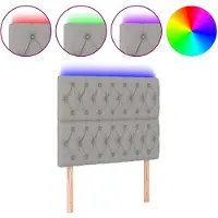 vidaXL Tête de lit LED gris clair 100x7x118/128 cm Tissu
