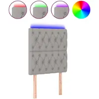 vidaXL Tête de lit LED gris clair 80x7x118/128 cm Tissu