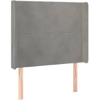 vidaXL Tête de lit avec oreilles gris clair 93x16x118/128 cm velours