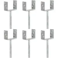 vidaXL Piquets de clôture 6 pcs Argenté 12x6x30 cm Acier galvanisé