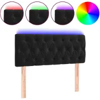 vidaXL LED Tête de lit noir 90x7x78/88 cm velours