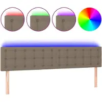 vidaXL Tête de lit LED Taupe 180x5x78/88 cm Tissu
