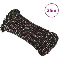 vidaXL Corde de bateau Noir 5 mm 25 m Polypropylène