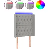 vidaXL Tête de lit LED gris clair 83x16x118/128 cm Tissu