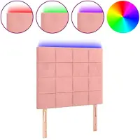vidaXL Tête de lit LED rose 90x5x118/128 cm velours