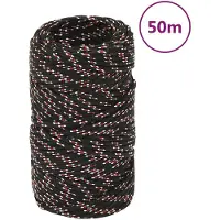 vidaXL Corde de bateau Noir 2 mm 50 m Polypropylène