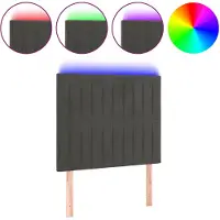vidaXL Tête de lit LED gris foncé 100x5x118/128 cm velours