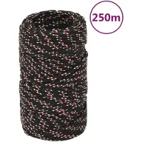 vidaXL Corde de bateau Noir 2 mm 250 m Polypropylène