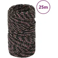 vidaXL Corde de bateau Noir 2 mm 25 m Polypropylène