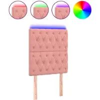 vidaXL Tête de lit LED rose 80x7x118/128 cm velours