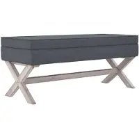vidaXL Tabouret de rangement Gris foncé 110x45x49 cm Velours