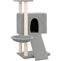 vidaXL Arbre à chat avec colonnes à griffer en sisal gris clair 96 cm