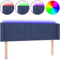 vidaXL Tête de lit LED bleue 147x16x78/88 cm Tissu