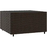 vidaXL Table basse de jardin carrée marron 50x50x30 cm Poly rotin