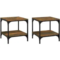 vidaXL Tables d'appoint 2 pcs. Chêne fumé 40x40x40 cm Bois composite